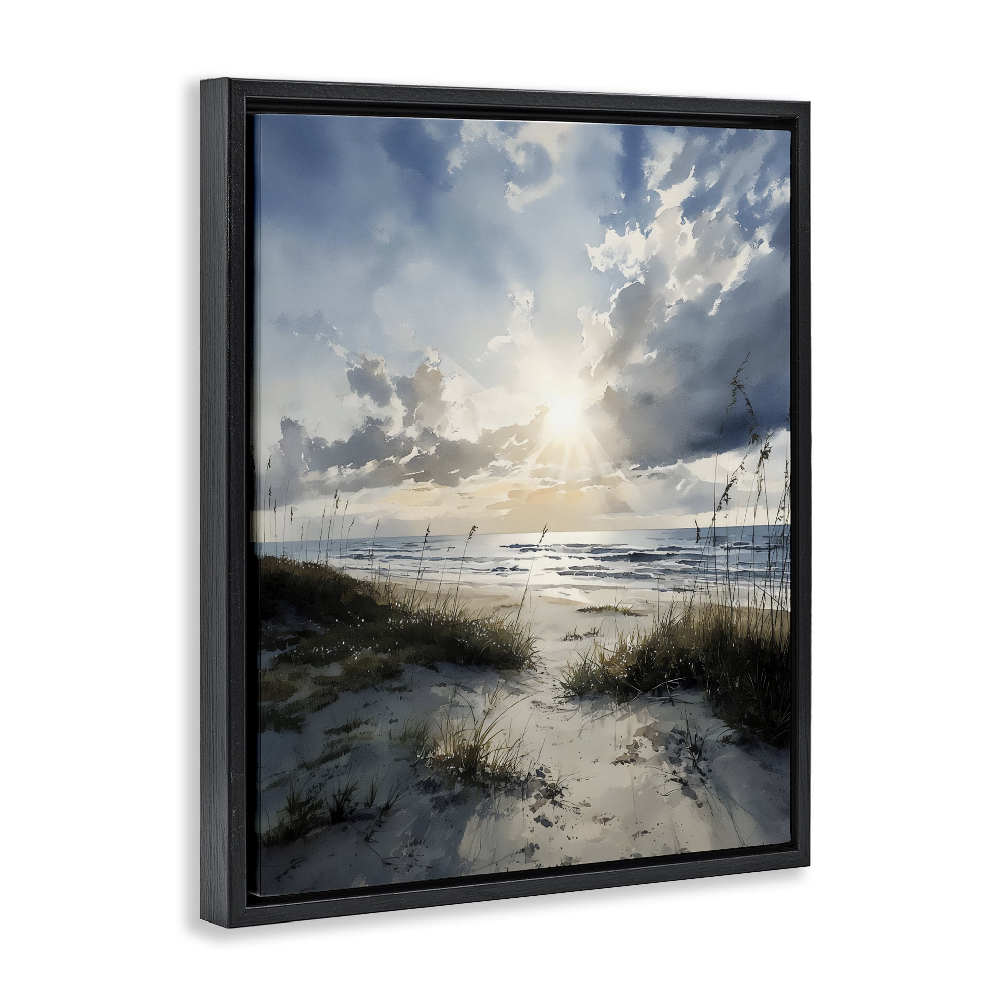 Stupell Industries Sunshine On The Beach Black Framed Floater Canvas Wall Art, design by Franklyn Gregory