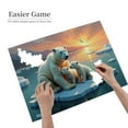 thumbnail image 2 of 500 Piece Jigsaw Puzzle For Adults Polar Bear Family Sunset Arctic Animals Ice Floes Wildlife Nature Scene Challenging And Relaxing Puzzle Game Great Gift Idea 20.5X15In, 2 of 5