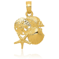 thumbnail image 3 of 14K Solid Yellow Gold Shell Necklace Chain Pendant Charm, 3 of 7