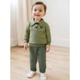 thumbnail image 3 of Miaouyo Toddler Baby Boy Fall Sweatshirts 6 12 18 24 Months 2T 3T 4T 5T Long Sleeve Lapel Collar Dinosaur Print Pullovers Fall Tops, 3 of 9