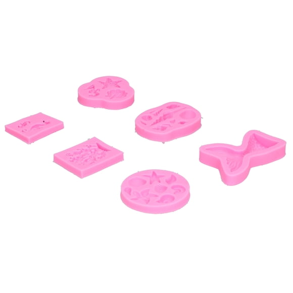 6 Pcs Moules en Silicone en Forme de Coquillage Marin, Moule à Chocolat avec Étoile de Mer, Coquillage et Queue de Poisson pour Décoration de Gâteau, Chocolat, Fondant, Cupcake et Plus