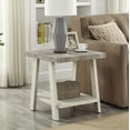 thumbnail image 2 of Xukmct Rectangle End Table with Bottom Shelf, Wood Side Table for Living Room, Office, Light Gray + Beige, 2 of 6