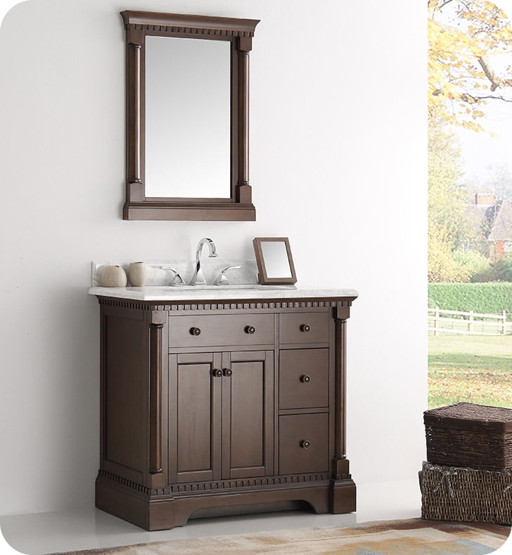 Fresca Kingston 37 Antique Silver Bathroom Vanity W Mirror Fvn2236sa Walmart Com Walmart Com