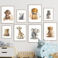 thumbnail image 2 of Elefante, león, jirafa, tigre, cebra, arte de pared para guardería, pintura en lienzo, carteles e impresiones de animales, imágenes de pared, decoración de habitación de bebés y niños, 2 of 5