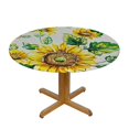 thumbnail image 3 of Nawypu  Sunflower Butterfly Round Tablecloth Sunflower Table Cloth Round Waterproof Tablecloth, Yellow Flower Rustic Floral Table Covers for Fall Table Decorations, 3 of 7