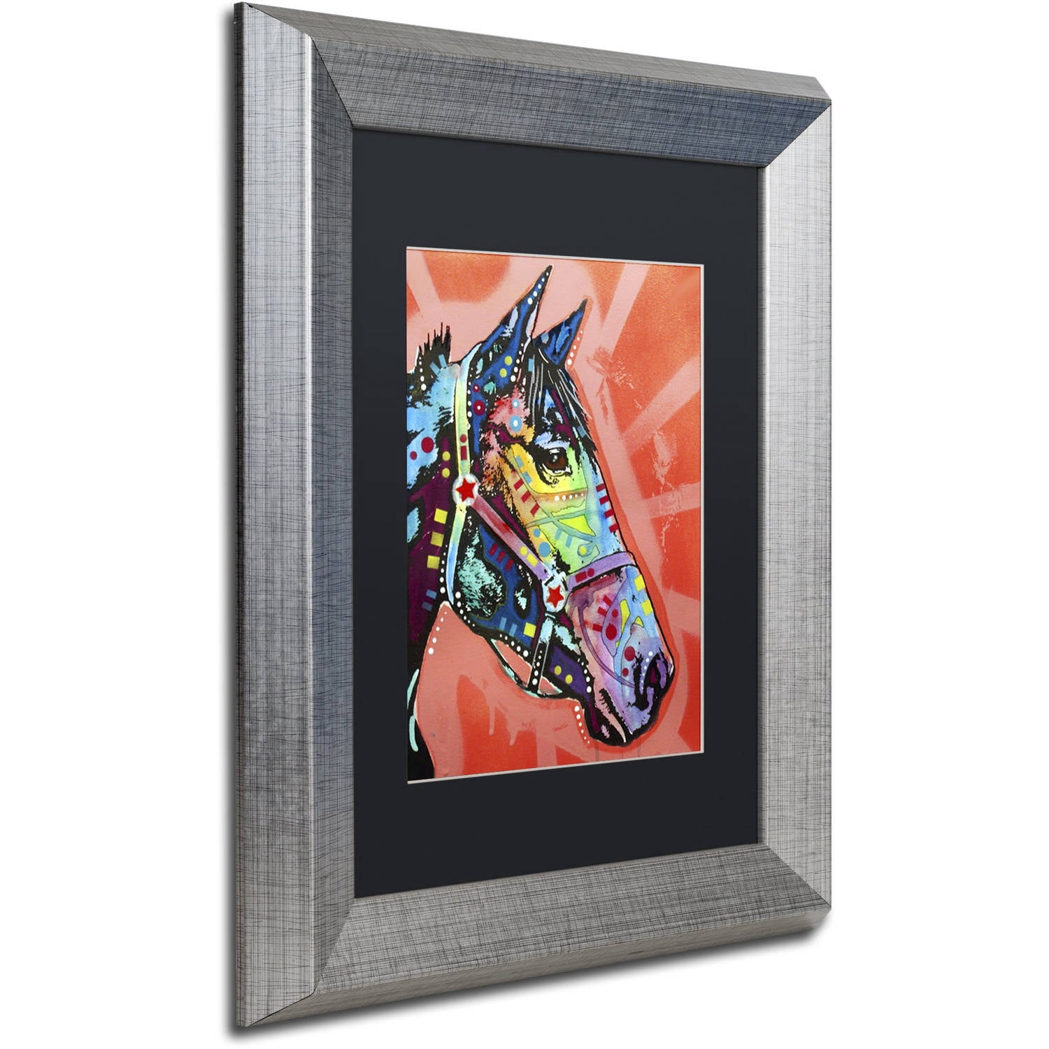 Trademark Fine Art 'WC Horse 3' Canvas Art by Dean Russo, Black Matte, Silver Frame