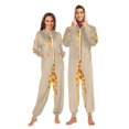 thumbnail image 3 of IAUYY Unisex Adult Onesie Pajamas Ultra-Soft Crystal-Soft Fabric, Halloween Adult Onesie Pajamas Adults,With a Zipper Plus Size Onesie Pajamas, Light Brown As The Background, 3 of 7