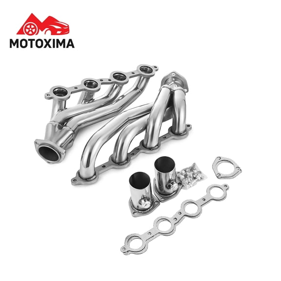 MOTOXIMA Stainless Steel Short Tube Headers for LS Swap S10 Sonoma Blazer Jimmy 4.86.2L V8 Truck SUV