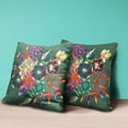 thumbnail image 3 of Amrita Sen Designs  26 x 26 in. Friendship Bouquet Broadcloth Indoor & Outdoor Blown & Closed Pillow - Green, Red & Orange, 3 of 5