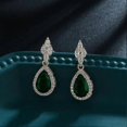 thumbnail image 4 of White Gold/Gold Plated Women Cubic Zirconia CZ Marquise Teardrop Bridal Tennis Necklace and Drop Earring Set for Wedding Brides, 4 of 4