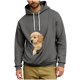 thumbnail image 1 of Ceisia Pet Carrier Hoodie Long-Sleeve for Men with Cotton Fabric Solid Color Drawstring Dogs Cats Pockets Dark Gray XXXXL Gift, 1 of 5