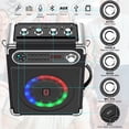 thumbnail image 5 of JAUYXIAN Altavoz Bluetooth con dos micrófonos inalámbricos, altavoz exterior con subwoofer/Tweeter, sistema de altavoces PA portátil con control remoto, luces Discol, FM, REC para el hogar, fiesta, 5 of 5