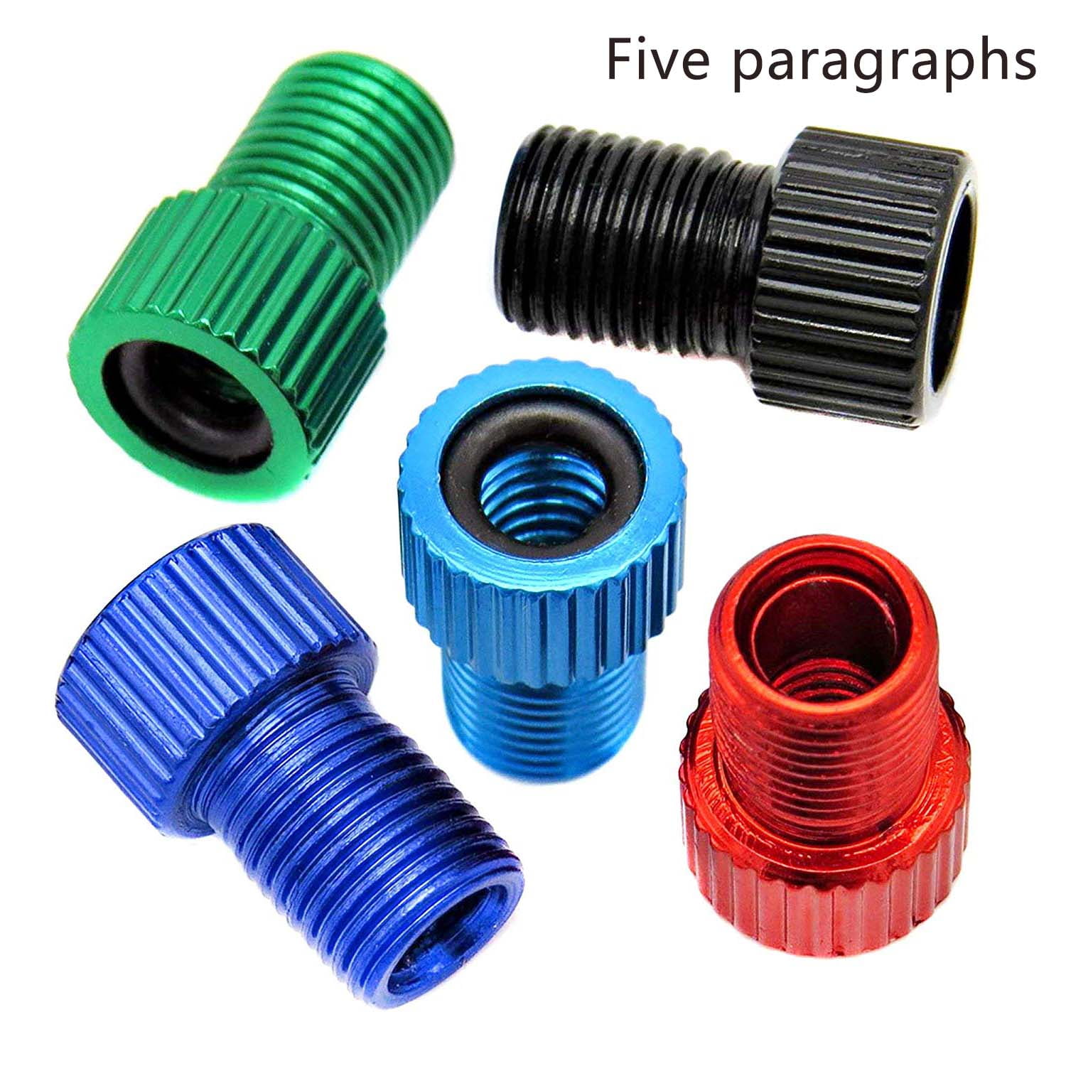 5Pack Presta Valve Adapter, Convert Presta to Schrader, French/UK to
