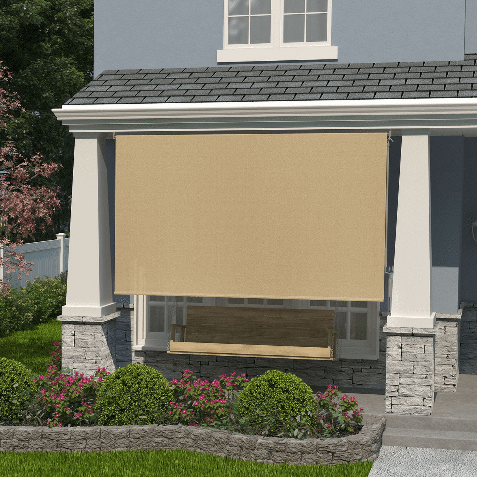 Coolaroo Wand Operated Outdoor Roller Shade; 90% UV Block, 6' x 6', Southern Sunset