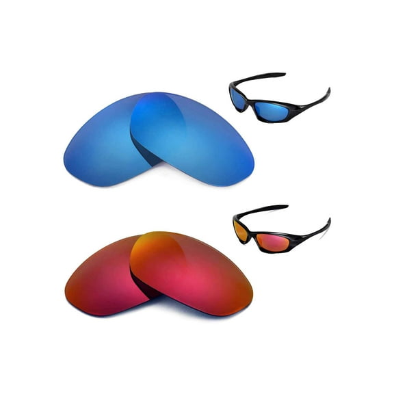Walleva Polarized Ice Blue   Fire Red Lenses For Oakley New Twenty (2012&After) Sunglasses