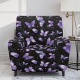thumbnail image 2 of Xoenoiee Purple Butterfly Star Pattern Recliner Chair Cover, Stretch Recliner Covers, Washable Lazy Boy Recliner Chair Covers, Anti-Slip Furniture Protector Recliner Slipcovers for Dog Kid, 2 of 7