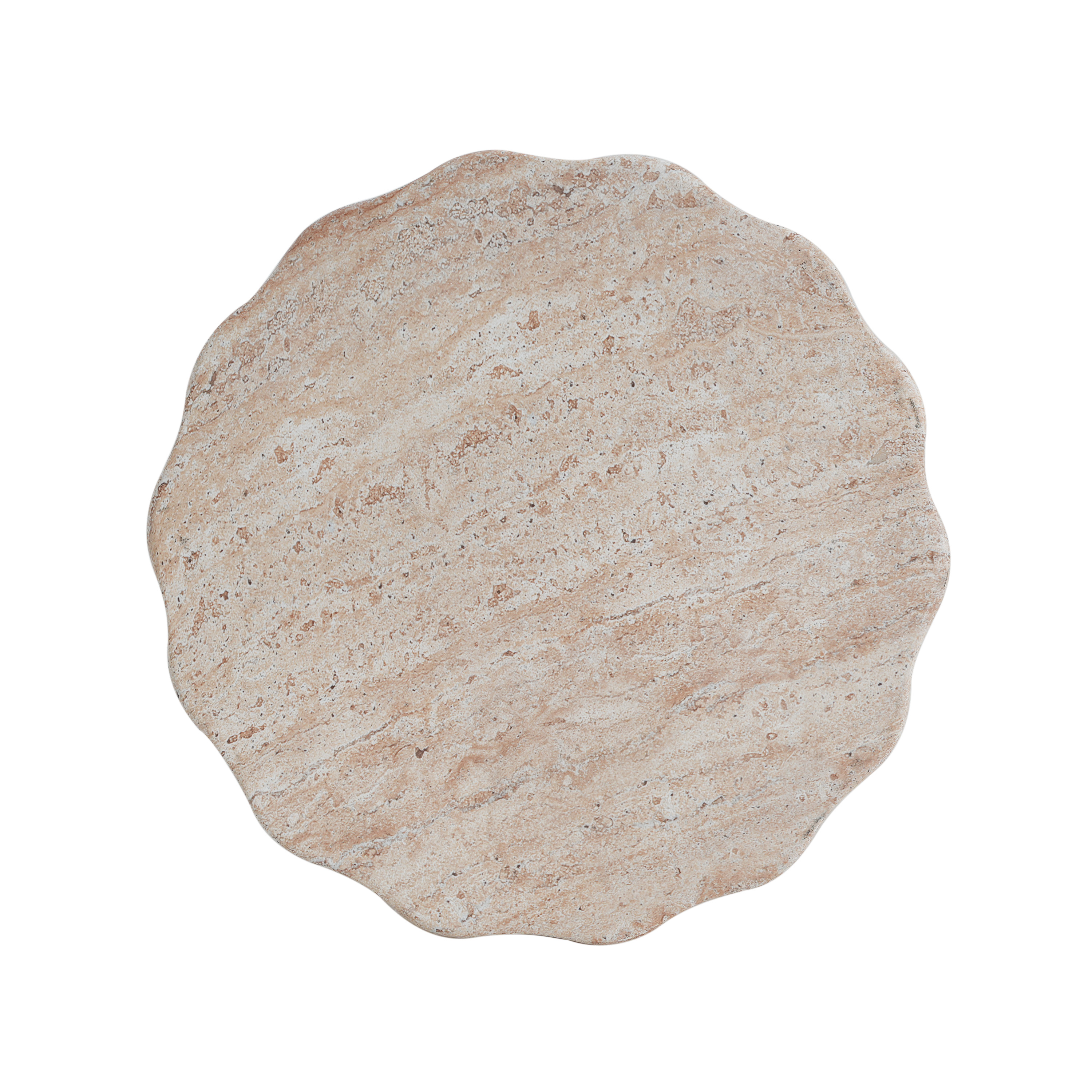 Side Table, Outdoor Indoor Lightweight Concrete Table for Patio Balcony Garden, Travertine Finish