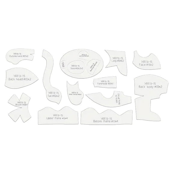 10-Inch Handmade Doll Cutting Reference Drawing Template A,Diy Floral Plush Sewing Pattern Kit Template with Pre Cut Shapes Easy To Follow Instructions for Handmade Stuffed Toy