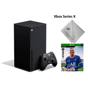 Angle View: Newest Microsoft- Xbox -Series- -X- Gaming Console - 1TB SSD Black With FIFA 22 Game Bundle