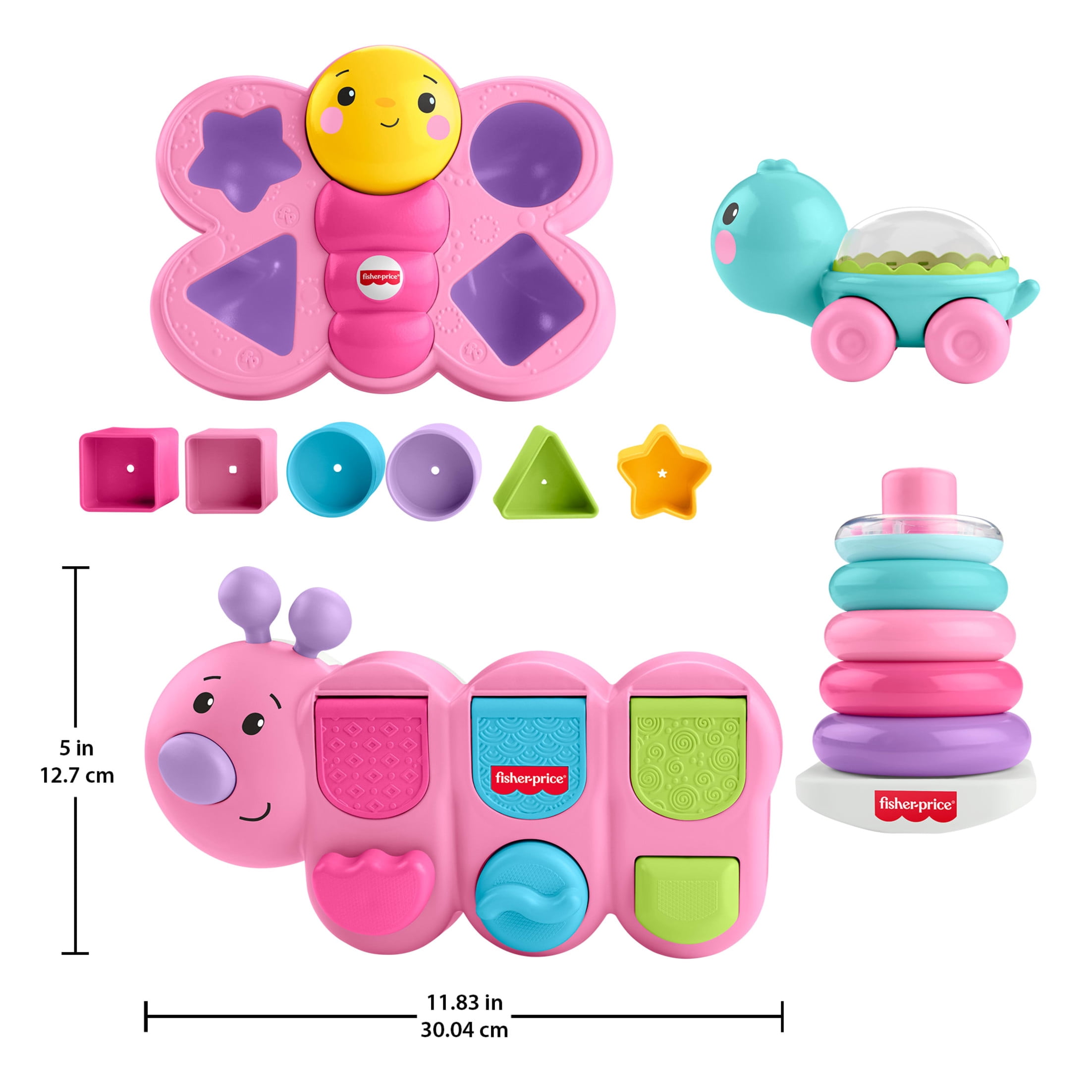 Fisher-Price Sit & Play Bundle, Baby Gift Set of 4 Developmental Activity Toys for Ages 6 Month & Up