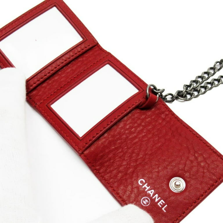 Pre-Owned Chanel CHANEL photo case key ring charm here mark red