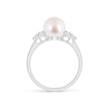 thumbnail image 2 of ANGARA Japanese Akoya Cultured Pearl Trio Diamond Ring in 14K White Gold for Women | June Birthstone, Birthday, Anniversary, Jewelry Gift for Women | Pearl Ring, 2 of 9