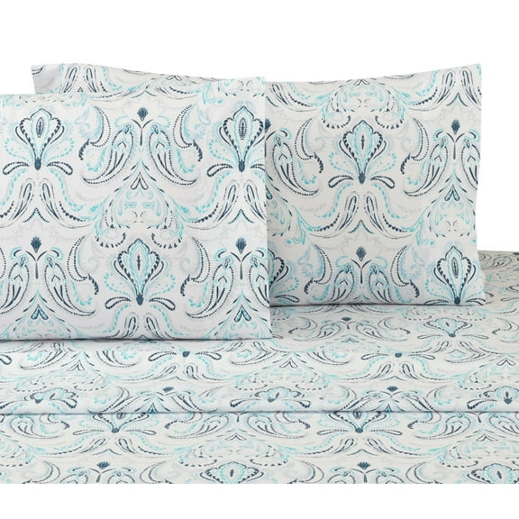 100% Cotton Percale 4Pc Catalina Printed Sheet Set - Full