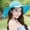 Blue, variant on Blue Baseball Cap Women Colorful Straw Bow Hat Sun Floppy Wide Hats Beach