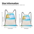 thumbnail image 4 of Drawstring Backpack - Coconut Palm Tree on Beach Splash Proof Small Drawstring Gym Bag for Women Men, Cinch Sports String Bag Backpack for Travel Swimming Beach, 4 of 8