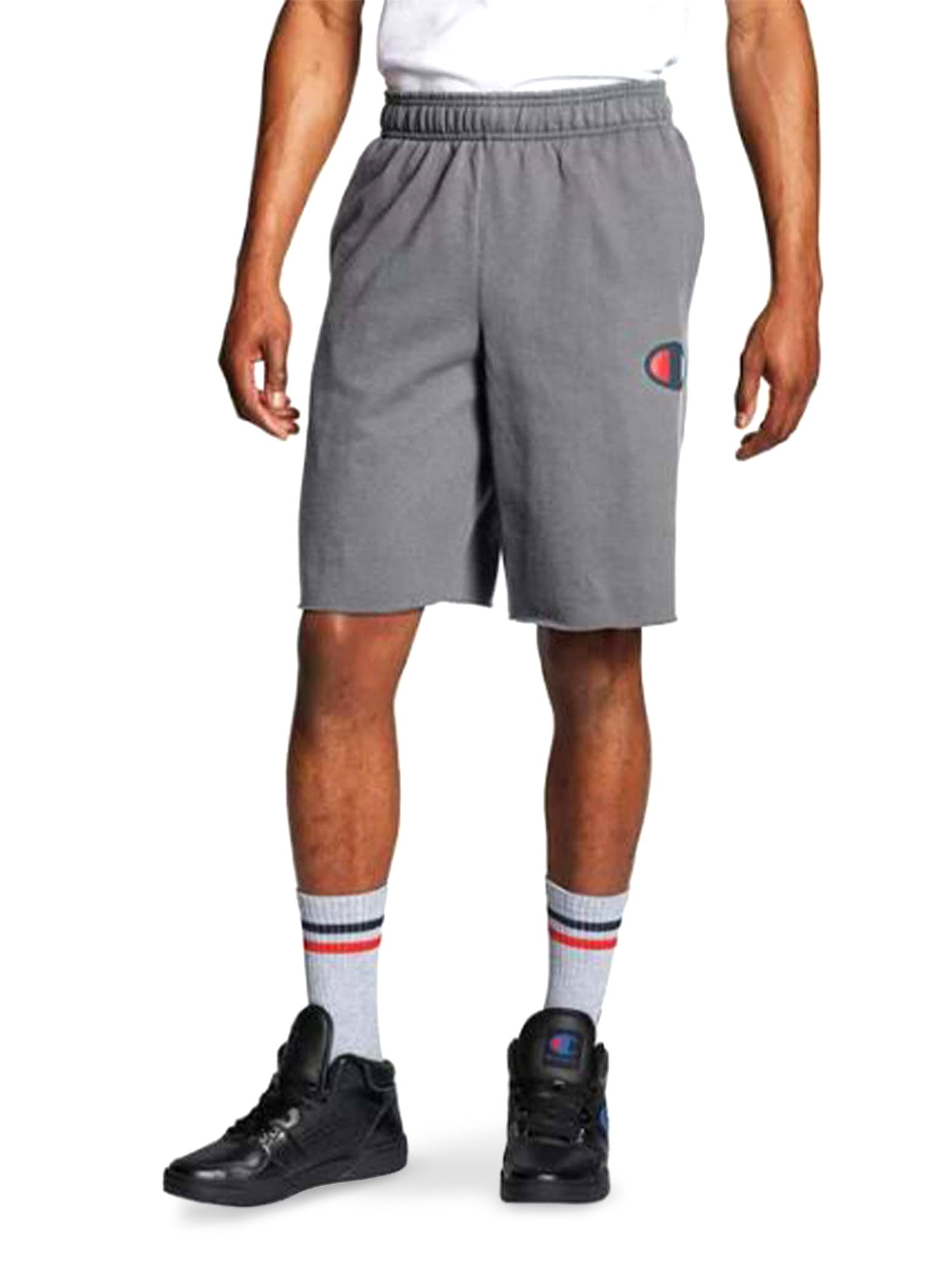 Champion Men's 10' Powerblend Fleece Graphic C Logo Short Sweatshort, up to Size 2XL
