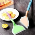 thumbnail image 5 of Silicone Kitchen ware Cooking Utensils Spatula Beef Meat Egg Kitchen Scraper Wide Pizza Cooking Tools Non\-stick Head green handle powder, 5 of 9