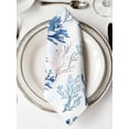 thumbnail image 2 of nqOlkjepod Blue Coral Coastal Cloth Napkins Set of 4 Reusable Dinner Napkins, Summer Watercolor Ocean Cocktail Napkin Washable Table Napkins for Wedding/Holiday Party/Baby Shower 20"x20", 2 of 8