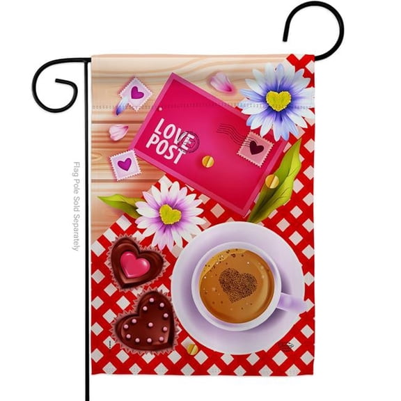 Ornament Collection G192408-BO 13 x 18.5 in. Love Postage Garden Flag with Spring Valentines Double-Sided Decorative Vertical House Decoration Banner Yard Gift