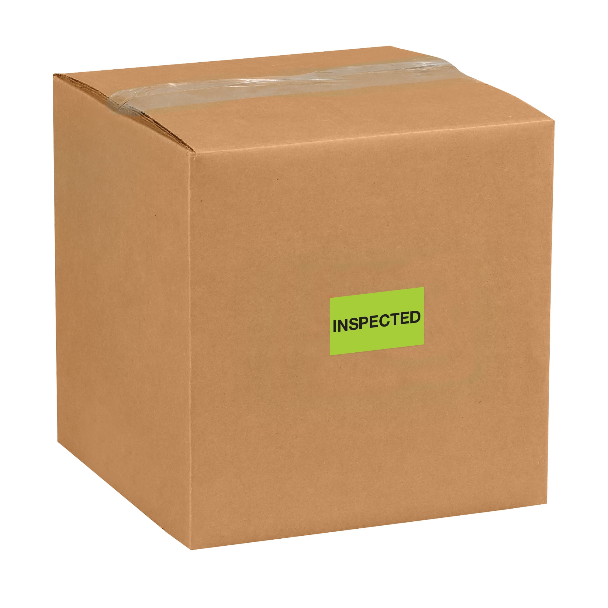 Tape Logic® Preprinted Special Handling Labels, DL1163, Inspected, Rectangle, 1 1/4" x 2", Fluorescent Green, Roll Of 500