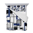thumbnail image 7 of Navy Blue Black Grey Geometric Twin XL Size Down Alternative Comforter,Lightweight Comforter Quilt Bedding Set with Pillow Shams Middle Century Modern Abstract Art Bed Comforter Duvet Insert 68"x98", 7 of 7