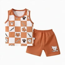 Futezty Toddler Boys Clothes Summer Outfit Sets, Toddler Baby Boys Outfits&Set Cartoon Animal Top And Shorts Summer Outdoor Casual Suit Cute Cartoon Print Boys Clothes