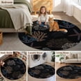thumbnail image 5 of Round Rugs 6Ft, Black Coral Coastal Round Area Rug Washable Indoor Throw Carpet, Nautical Starfish Summer Beach Soft Non Slip Circle Rug for Office Cabinet Home Decor Aesthetic, 5 of 8