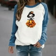 thumbnail image 2 of FDGIU 2025 Halloween Graphic Tees for Women, Pumpkin Long Sleeve Tops, Loose Cute Crewneck Pullover, Soft Breathable Casual Top, 2 of 6