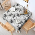 thumbnail image 2 of Gray Highland Cow Hummingbird Pattern Square Tablecloth,Waterproof Square Table Cover,Wipeable Spillproof Washable Table Cover for Home Kitchen Party Decor 52"x52"(132x132cm), 2 of 6