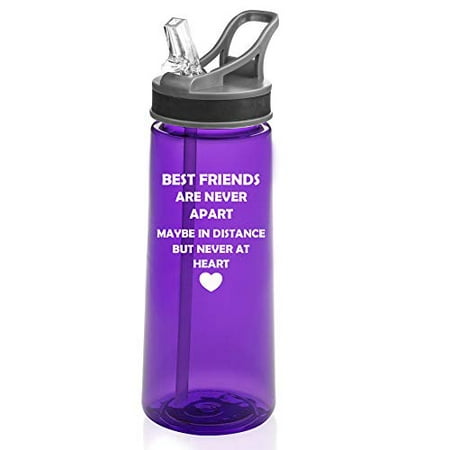 22 oz. Sports Water Bottle Travel Mug Cup With Flip Up Straw Best Friends Long Distance Love (Best Swimming Technique For Long Distance)