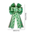 thumbnail image 3 of St.Patrick's Day Bow for Wreath,Large St Patricks Day Wreath Bow for Front Door Fence Green White Shamrock Burlap Bow,St Patricks Day Tree Topper Bows,Shamrock Bowknot for Front Door Outdoor Outside, 3 of 7