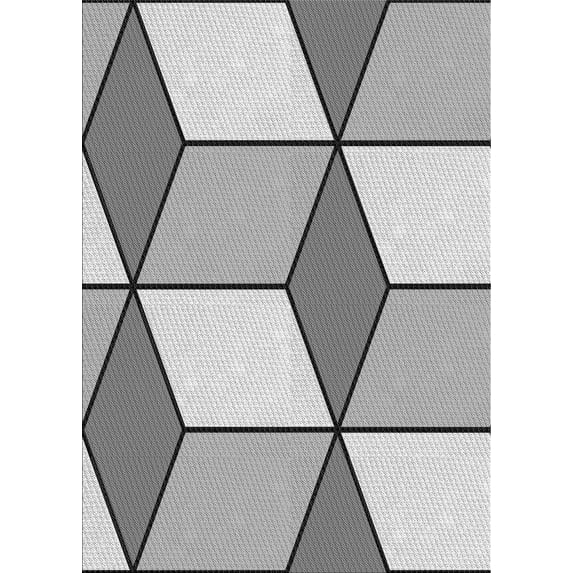 Ahgly Company Indoor Rectangle Patterned Gray Novelty Area Rugs, 3' x 5'