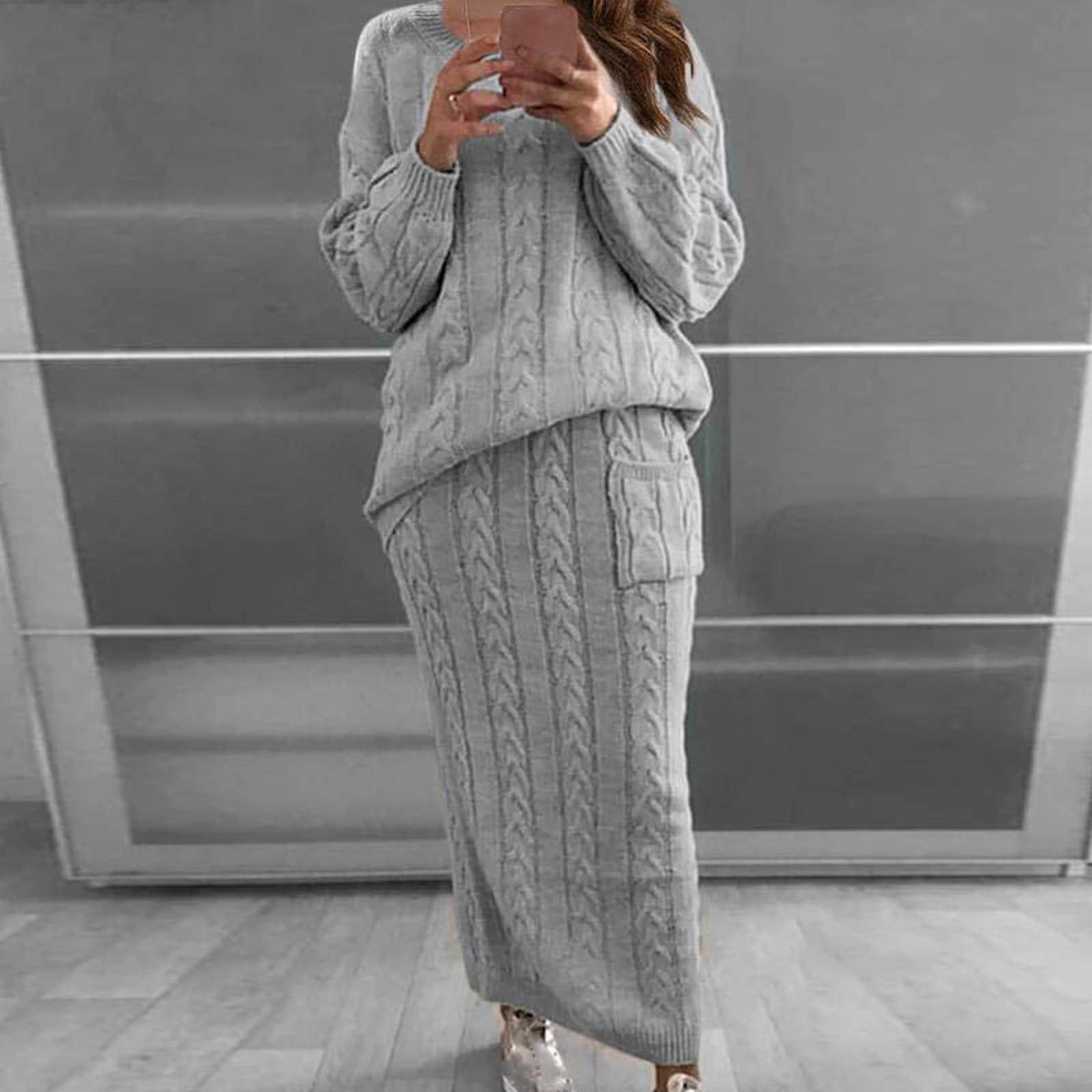 Ensembles pour Femmes Décolleté à Capuche à Capuche à Manches Longues Décontracté Sweat-Shirt pour Femmes Gris S