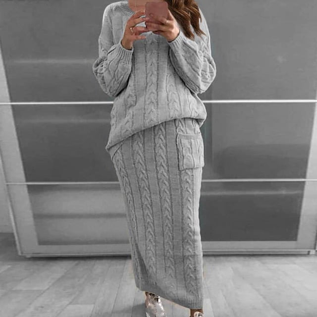 Ensembles pour Femmes Décolleté à Capuche à Capuche à Manches Longues Décontracté Sweat-Shirt pour Femmes Gris S