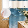 thumbnail image 2 of No Hook Shower Curtain with Built-in Rings - Abstract Blue Beach Washable Waterproof Fabric Bathroom Curtains for Hotel,Rentals, 60 X 72 Inch Long , Watercolor Modern Art, 2 of 9