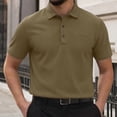 thumbnail image 2 of XinghaiYIDE Men Polo Shirts Short Sleeve Waffle Honeycomb Fabric Front Pocket Office Weekend Casual Wear Shirt S-3XL, 2 of 4