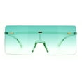 thumbnail image 3 of Oversize Rimless Shield Square Rectangle Large Sunglasses All Green, 3 of 8
