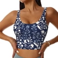 thumbnail image 3 of Goofa Plant Printed Sports Bras for Women, High Impact Running Bra Workout Crop Tank Tops Longline Sports Bra Push up-Small, 3 of 9