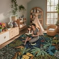thumbnail image 5 of Garvee 5x7 Jungle Animal Print Area Rugs Living Room Rug, Washable Rug Forest Botanical Bedroom Carpet with Non Slip Backing for Dining Room, Blue, 5 of 8