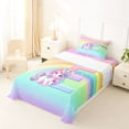 thumbnail image 5 of Erosebridal Multicolor Letter E Twin Sheet Sets,Pink Unicorn Animal Cute Rainbow Bedding For Girls Kids 3pcs, 5 of 6